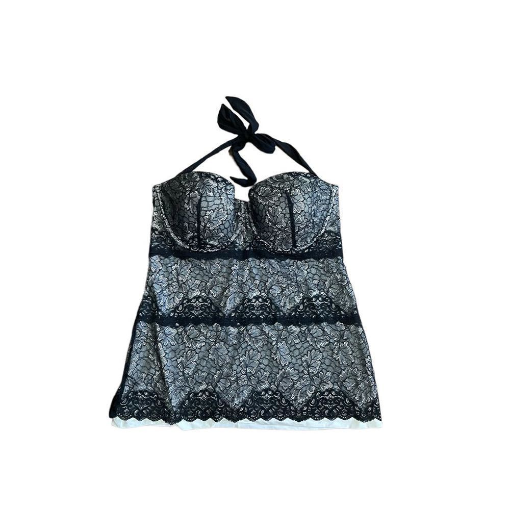 ‎Montelle Ladies black/ white lingerie top